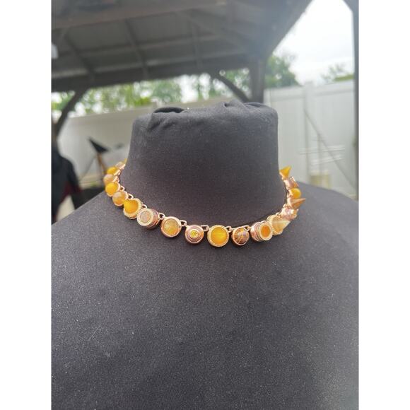 Eddie Borgo Necklace Collage Hematite & Quartz Gold Plated Cabochon Collar $800 - Picture 3 of 14